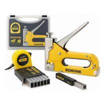 Grampeador Tapeçaria Manual C/ Maleta + Trena + 1100 Grampos