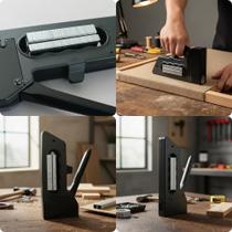 Grampeador Tapeceiro Profissional Com 100 Grampos 8mm Preto Ferramenta Fixa Estofados Madeiras Artesanato Domestico Casa