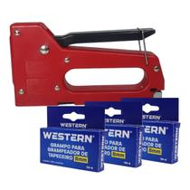 Grampeador Tapeceiro Sofá Madeira Tecido Lona + 3000 Grampos Grampeador Tapeceiro Sofá Madeira Tecido Lona + 3000 Grampos