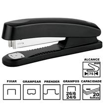 Grampeador Tilibra G103 Preto Plástico 15,4cm 26/6 Ou 24/6 Até 20 Folhas Ref: 211346