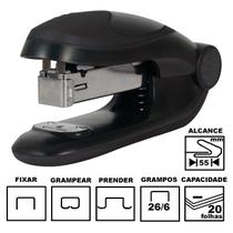 Grampeador Tilibra G108 Preto Plástico 12cm 26/6 Ou 24/6 Até 20 Folhas Ref: 244023
