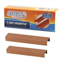 Grampo 26/6 para grampeador 20fls Cobreado BRW 5000un