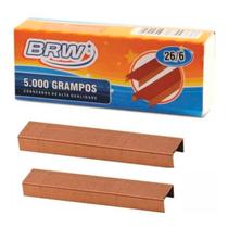 Grampo 26/6 para grampeador 20fls Cobreado BRW 5000un