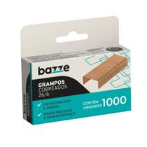 Grampo Bazze Cobreado 26/6 com Fio Reforçado - Caixa 1000 Unidades - COBREADO