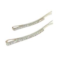 Grampo Cabelo de Strass Prateado (Par)