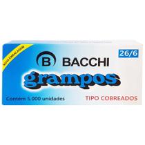 Grampo cobreado 26/6 caixa com 5000 unidades - bacchi