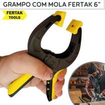 Grampo Com Mola Multiuso Fertak 6" Sargento Grampo Reforçado Para Marceneiro, Serralheiro ou Oficina Mecânica. - FERTAK TOOLS