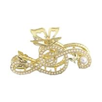 Grampo De Cabelo Brilhante De 10,5cm Para Mulheres, Acessórios De Cabelo Com Pérola E Strass Em Grampo De Cabelo Brilhante De 10,5cm Para Mulheres, Acessórios De Cabelo Com Pérola E Strass Em