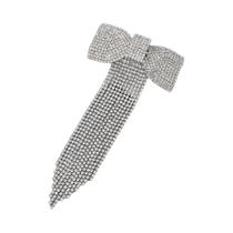 Grampo De Cabelo Com Laço De Strass Dourado E Prateado Para Mulheres, Acessório De Cabelo De Luxo