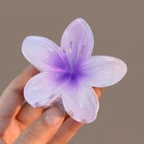 Grampo De Cabelo De Flor Transparente Coreano , Clipe De Garra Frangipani Para Mulheres , Acessório Criativo