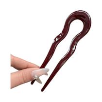 Grampo De Cabelo Em Acetato Tortoiseshell Em Forma De U Para Mulheres E Meninas, Acessórios De