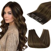 Grampo de cabelo em extensões Sunny Hair Straight Dark Brown 20cm