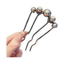 Grampo De Cabelo Em Metal Com Franjas De Pérola Em Forma De U Para Mulheres, Ferramenta De Estilo,