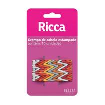 Grampo de Cabelo Estampado Ricca Style Étnico C/10un Cód.1030 Grampo de Cabelo Estampado Ricca Style Étnico C/10un Cód.1030
