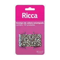 Grampo de Cabelo Estampado Ricca Style Onça C/10un Cód.1031 Grampo de Cabelo Estampado Ricca Style Onça C/10un Cód.1031