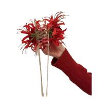 Grampo De Cabelo Estilo Boêmio Com Flor Lycorisradiata E Franjas Longas De Tecido Simulação Hanfu