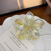 Grampo De Cabelo Frangipani Transparente-Punho De Flor Colorida Para Mulheres , Acessório De Resort De Praia