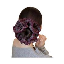 Grampo De Cabelo Grande Em Tecido Xadrez De Quatro Camadas, Faixa De Cabelo De Alta Qualidade Com