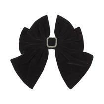 Grampo De Cabelo Grande Em Veludo Vermelho Para Meninas Estilo Lolita Com Laços De Tecido E Clips