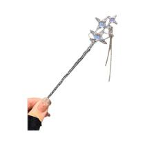 Grampo De Cabelo Vintage De Pedra Da Lua Para Mulheres, Estilo Chinês, Metal Com Cadeia Longa E