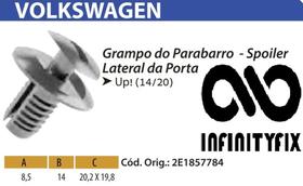 Grampo do Parabarro - Spoiler Lateral da Porta Up! (14/20) - EQUIVALENTE 2E1857784 - P468 Grampo do Parabarro - Spoiler Lateral da Porta Up! (14/20) - EQUIVALENTE 2E1857784 - P468