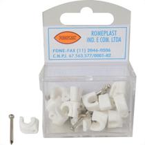 Grampo Fixa Fio Romeplast 06Mm Branco Com 20 Pecas