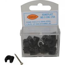 Grampo Fixa Fio Romeplast 06Mm Preto Com 20 Pecas
