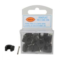 Grampo Fixa Fio Romeplast 07Mm Preto Com 15 Pecas 7896173400128