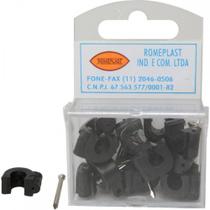 Grampo Fixa Fio Romeplast 07Mm Preto Com 15 Pecas