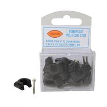Grampo Fixa Fio Romeplast 08Mm Preto Com 15 Pecas