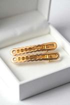 grampo kit 2 ondulado dourado