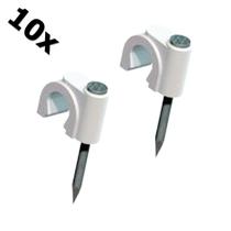 Grampo p/ Fio Coaxial Fixa Fio Miguelão 07 c/ prego de aço 10unidades