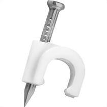 Grampo Para Fio Sforplast Coaxial Branco Rg-6 Com 100 Pecas Grampo Para Fio Sforplast Coaxial Branco Rg-6 Com 100 Pecas