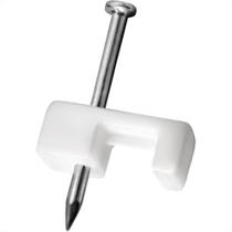 Grampo Para Fio Sforplast Tipo Unha 10-12 Com 100 Pecas Branco Grande Grampo Para Fio Sforplast Tipo Unha 10-12 Com 100 Pecas Branco Grande