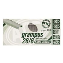 Grampo Para Grampeador 26/6 Galvanizado Caixa 5000 Unidades ACC - BACCHI