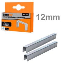 Grampo para grampeador galvanizado 12mm com 1000 pecas na caixa