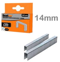Grampo para grampeador galvanizado 14mm com 1000 pecas na caixa