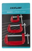 Grampo Sargento Tipo C Kit 3 Pç 1,2 E 3 Pol P/marceneiro 3kw Grampo Sargento Tipo C Kit 3 Pç 1,2 E 3 Pol P/marceneiro 3kw