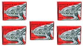 Grampo Teimoso N5 Preto Caixa C/ 100un Kit 03 caixas Pequenas incolor