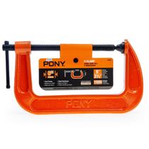 Grampo tipo C PONY 2660 com abertura de 15 cm, resistente, laranja