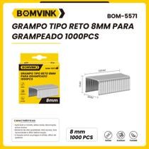 Grampo tipo reto 8mm para grampeador 1000pcs bomvink bom-5571