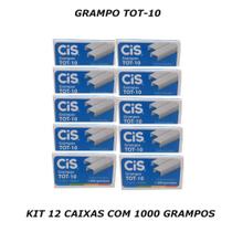 Grampo tot-10 kit 12 caixas com 1000 unidades - cis Grampo tot-10 kit 12 caixas com 1000 unidades - cis