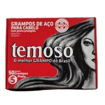 Grampos De Aço Para Cabelos Nº 5 Preto 50Un - Teimoso