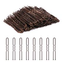 Grampos de cabelo Cehony em U, 200 unidades para penteados presos, com caixa, marrom Grampos de cabelo Cehony em U, 200 unidades para penteados presos, com caixa, marrom
