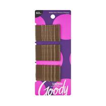 Grampos de Cabelo Goody SlideProof Marrom - Pacote com 60 Unidades