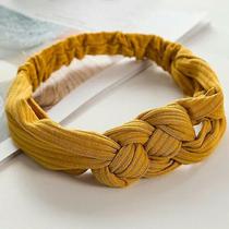 Grampos de modelador de cabelo alfinetes gengibre amarelo torção nó cabeça envoltório boho faixa de cabelo atada faixa de cabelo elástica feminina