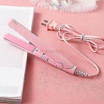 Grampos de modelador de cabelo pinos mini madeira compensada rolo reto de dupla utilização placa de alisamento de modelador de cabelo artefato de franja de ar rosa