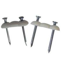 Grampos Miguelão para Fio (15 Peças) - Corpo Polipropileno - Prego Aço