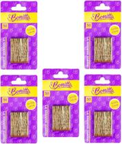 Grampos para Cabelos Loiros N5 com 50un Kit com 03 Blister Pequenos Bonitta Marco Boni incolor