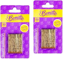 Grampos para Cabelos Loiros N5 com 50un Kit com 03 Blister Pequenos Bonitta Marco Boni incolor